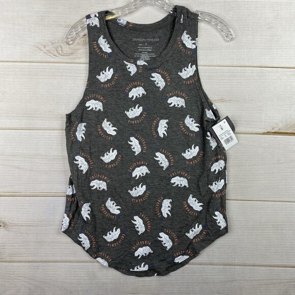 Grayson Threads Tank Top Sz S Gray California Bear Logo Printed NWT - Picture 1 of 7
